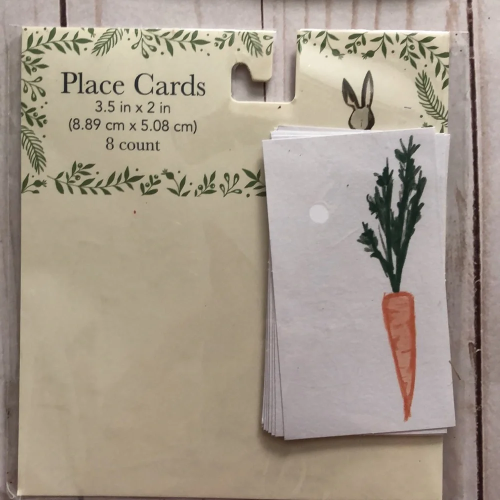 Target Easter Bunny paper napkin rings & carrot place cards watercolor new
